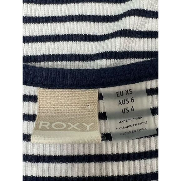 ROXY Black T-shirt Striped Maxi Dress Size 4 - Picture 6 of 14